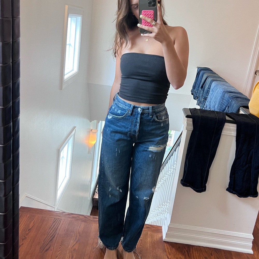 BOYISH high rise ripped jeans